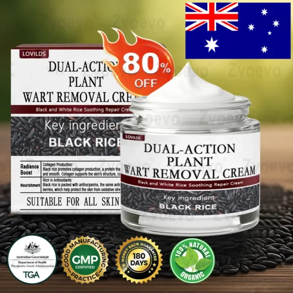 LOVILDS® Black Rice Skin Repair Essence Cream 👨‍⚕️ MHRA Certified (Removes warts and skin growths, improves keratin buildup and seborrheic dermatitis, follicular keratosis, skin cancer, and age spots)