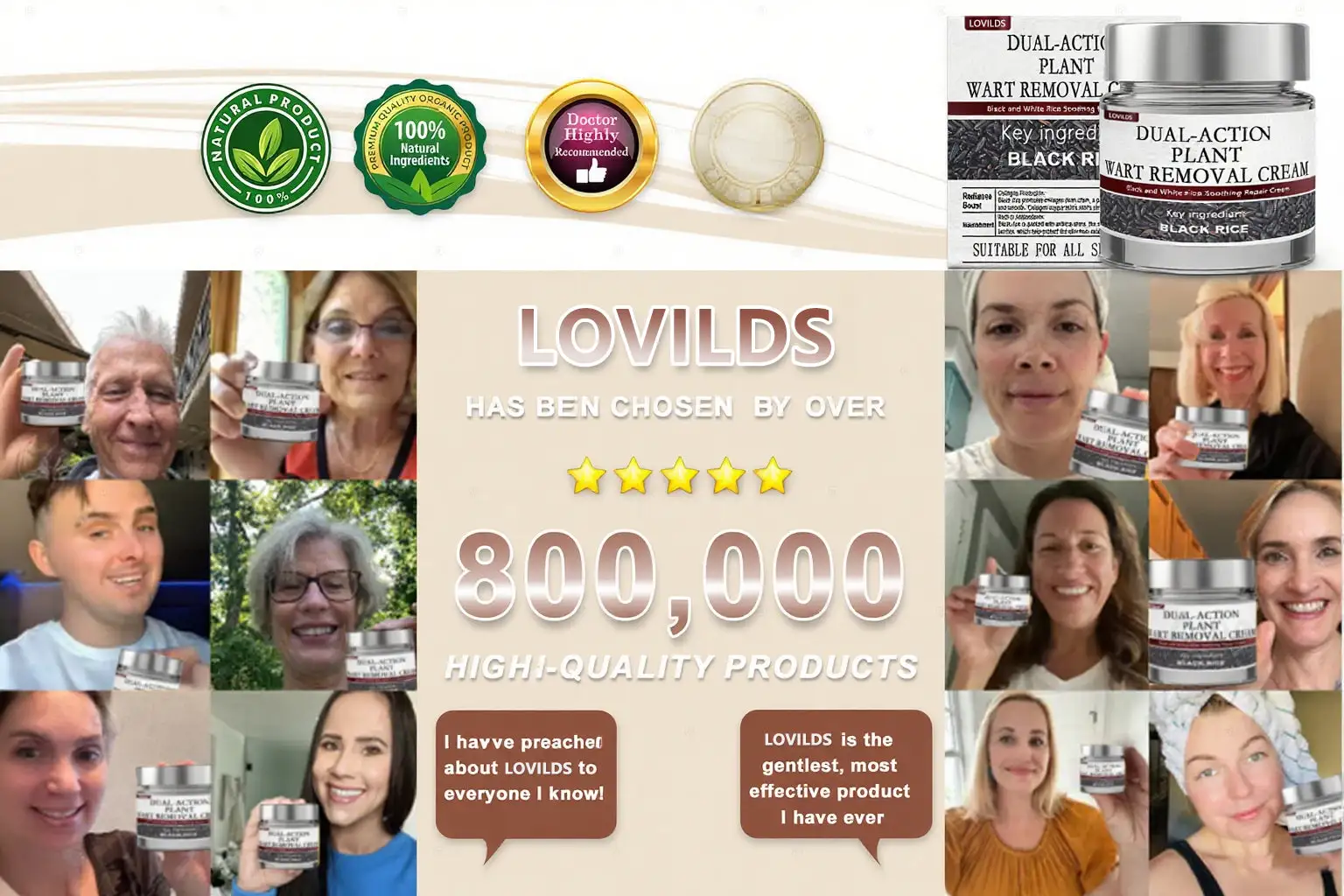 LOVILDS® Black Rice Skin Repair Essence Cream 👨⚕️ MHRA Certified (Removes warts and skin growths, improves keratin buildup and seborrheic dermatitis, follicular keratosis, skin cancer, and age spots)