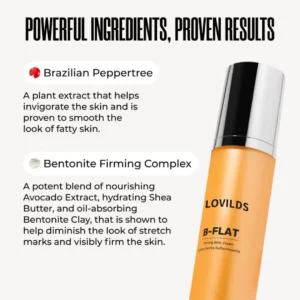 LOVILDS Cosmetics B-FLAT Belly Firming Cream | Stretch Mark, Tightening Belly Cream