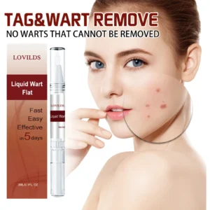 LOVILDS™ LIQUID WART FLAT This mole and wart removal cream gently cleanses, repairs, and softens the skin on your hands, feet, face, and neck.（1）