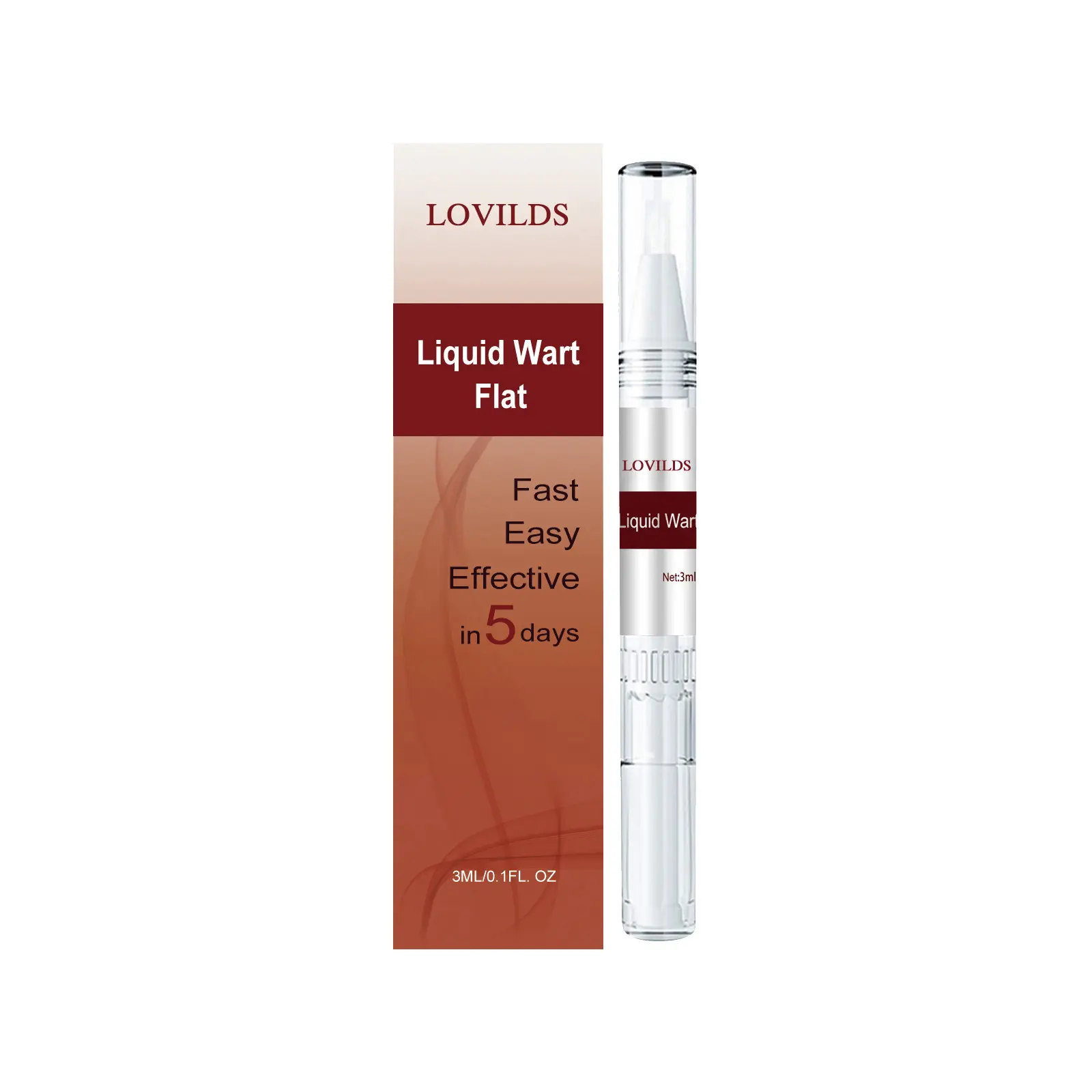 LOVILDS™ LIQUID WART FLAT This mole and wart removal cream gently cleanses, repairs, and softens the skin on your hands, feet, face, and neck.(1)