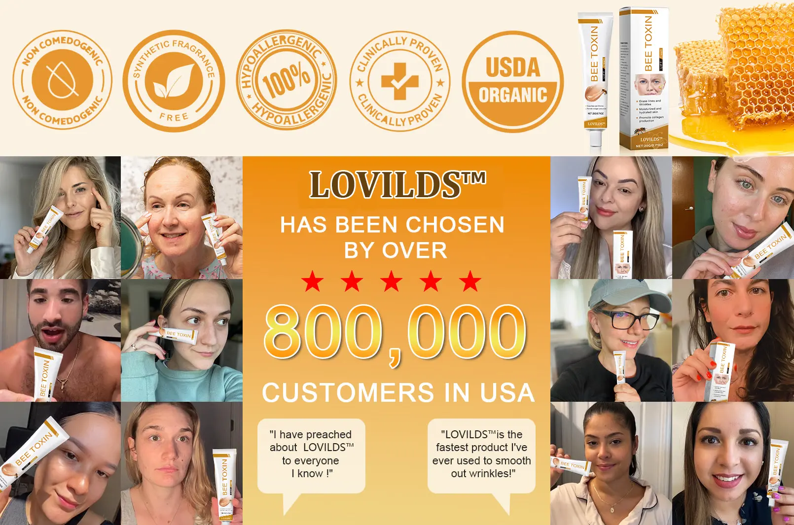 (Made and Shipped from USA) 🧑⚕️LOVILDS™ BEE TOXIN Wrinkle Removal Cream