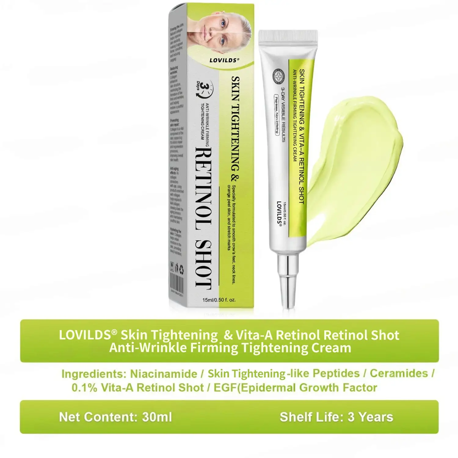 🧠👨⚕️Made and shipped from the USA 💫LOVILDS® Skin Tightening & Vita-A Retinol Retinol shot Anti-Wrinkle Firming Tightening cream - Last Day Promotion 70% OFF