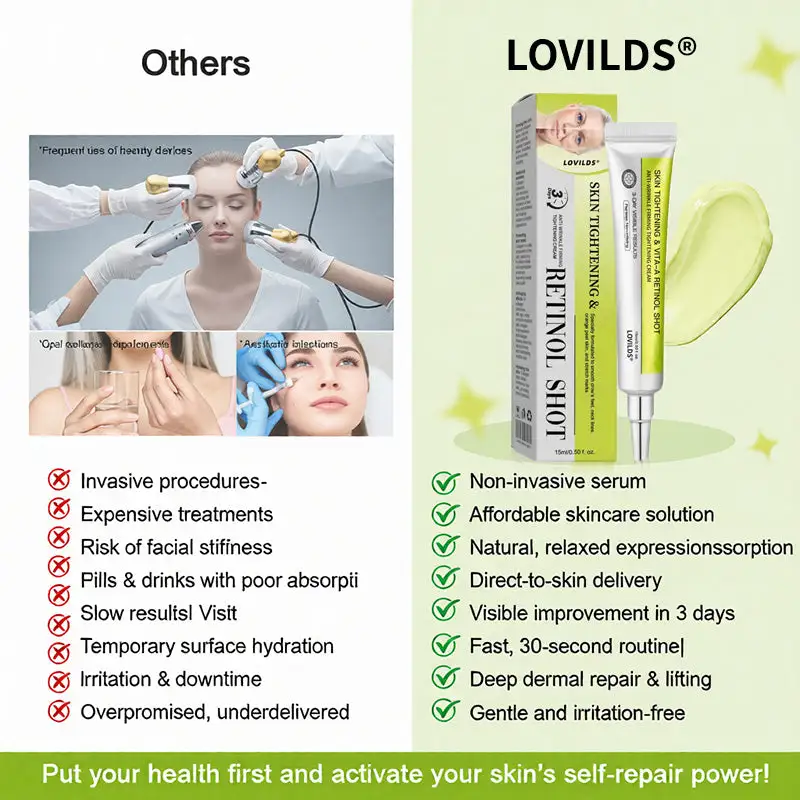 🧠👨⚕️Made and shipped from the USA 💫LOVILDS® Skin Tightening & Vita-A Retinol Retinol shot Anti-Wrinkle Firming Tightening cream - Last Day Promotion 70% OFF